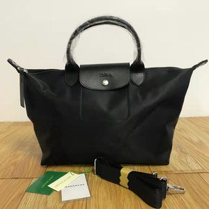 Longchamp Le Pliage Neo  Medium Nylon Shoulder Tote Black